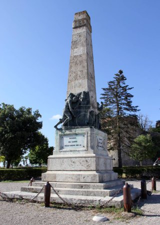 War Memorial in Piazzale Martiri di Montemaggio, San Gimignano, Province of Siena, Italy - July 28, 2015