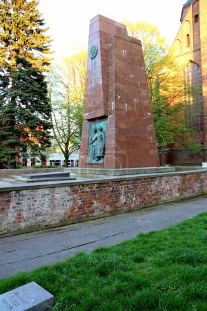 Soviet Army WWII Memorial and Cemetery at the St. Mary s Church, Marienkirche, Stralsund, Germany - May 2, 2012