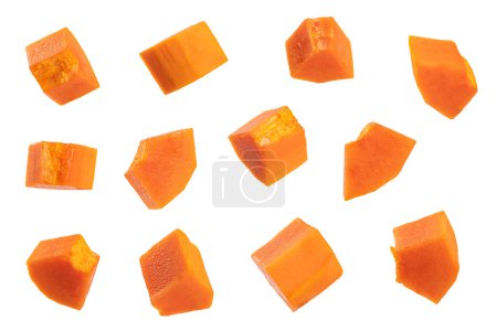 Photo for Fresh papaya slices isolated on white background. - Royalty Free Image
