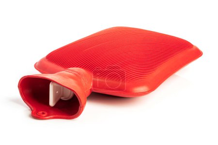 Red hot water bag on white background
