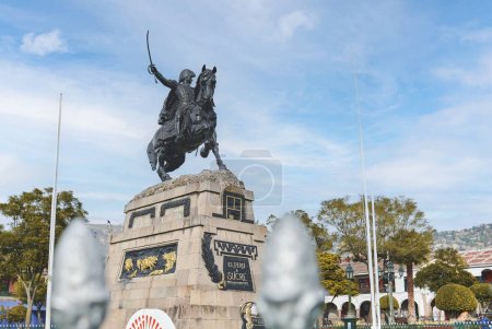 Monument of Marshal Don Antonio Jose de Sucre in the Plaza de Armas of Ayacucho