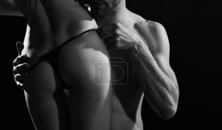 Photo for Sexual health and libido. desire and erotic games. naked man and woman in love has sex foreplay. sexy sensual couple relations. romantic love relationship. body eroticism. sensuality. her sexy ass. - Royalty Free Image