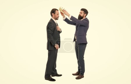 Photo for Winner and crowning moment. Bearded man reward winner. Winner coronation. Successful businessman. Success in business. Victory and triumph. Pride and glory. Winner takes it all. - Royalty Free Image