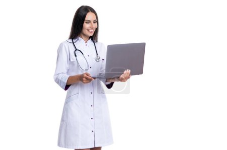 video call with doctor. Online doctor appointment, ehealth. consulting patient online. having online emedicine appointment. ehealth medical service. doctor work in clinic office. copy space.