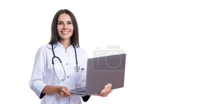 Photo for Online doctor appointment, ehealth. consulting patient online. having online emedicine appointment. ehealth medical service. doctor work in clinic office. video call with doctor. copy space banner. - Royalty Free Image
