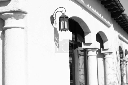 street lamp lantern on wall of the building.