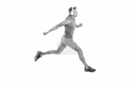 runner sprinting with incredible speed. sport competition. runner at a long sport run. runner run isolated on white studio. sport runner crossed the finish line after completing a marathon.