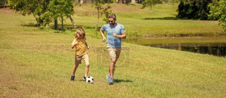 football family team of father and son. Fatherhood in outdoor of daddy and son kid. daddy with son improve fatherhood. Outdoor adventures of daddy and son fatherhood together. happy active family.
