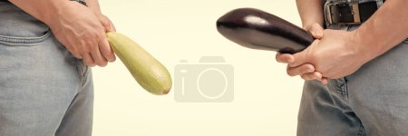 compare size of erotic food imitating potency isolated on white background.