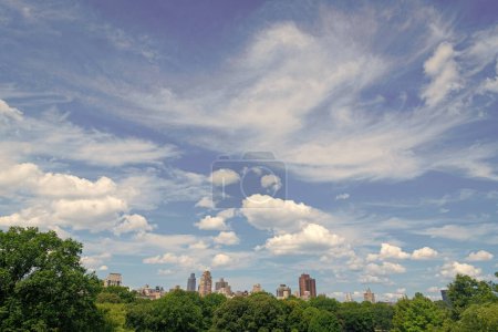 ville nature paysage avec gratte-ciel. Central Park de New York. Central Park été et bâtiment dans le centre-ville de Manhattan New York. États-Unis, New York Wtih Skyscraper autour de Central Park.