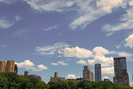 ville nature paysage avec gratte-ciel. Nyc et Manhattan. paysage pittoresque de Central Park ny et gratte-ciel. parc central urbain à vue sur le manhattan. Central Park de New York. paysages diversifiés.