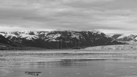 snowy mountain in icy alaska. landscape of mountain in alaska. photo of mountain in alaska. mountain in alaska.