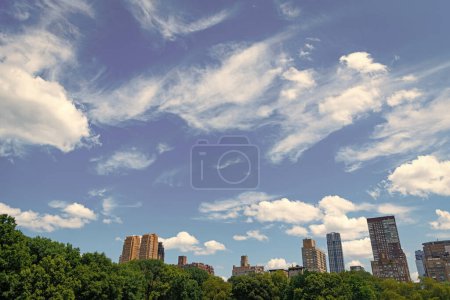 Central Park de New York. ville nature paysage avec gratte-ciel. Nyc et Manhattan. paysage pittoresque du parc central ny et architecture gratte-ciel. Central Park urbain à Manhattan. Vaste parc.