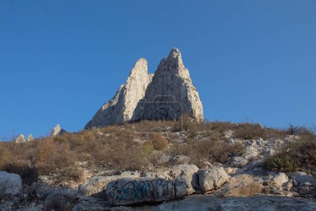 Photo for La Huasteca National Park, Monterrey, Nuevo Leon, Mexico View of the Park, blue sky and rocky mountains - Royalty Free Image