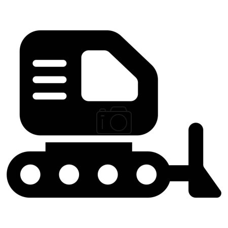 Illustration for Bulldozer glyph icon, glyph vector design - Royalty Free Image