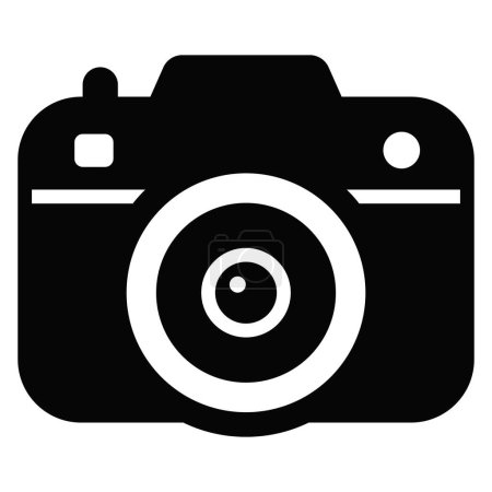 Ilustración de Icono del glifo de la cámara, Feliz Navidad y Feliz Año Nuevo iconos para el diseño web y móvil. - Imagen libre de derechos