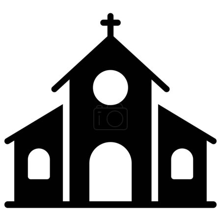 icono de la iglesia, estilo moderno icono de la línea de Navidad y Año Nuevo, símbolos aislados de vacaciones de invierno