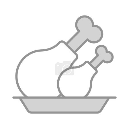Illustration for Chicken icon, modern style Christmas and New Year line icon, Isolated winter holiday symbols - Royalty Free Image
