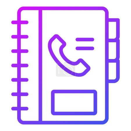 Telefonbuch Icon. Benutzeroberfläche Vektorillustration, als einfaches Vektorzeichen und trendiges Symbol im Linienstil, für Design und Websites oder mobile Apps,