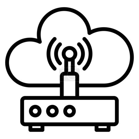 Illustration for Wireless network Icon. User interface Vector Illustration, As a Simple Vector Sign and Trendy Symbol in Line Art Style, for Design and Websites, or Mobile Apps, - Royalty Free Image