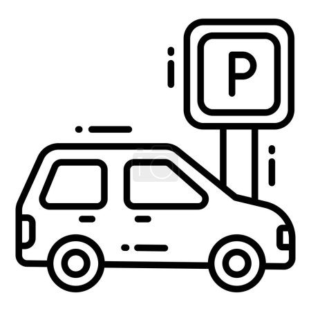 Ilustración de Icono de aparcamiento relacionado Mapa ubicación e icono de la línea de navegación. Tráfico y vector de viaje icono. - Imagen libre de derechos