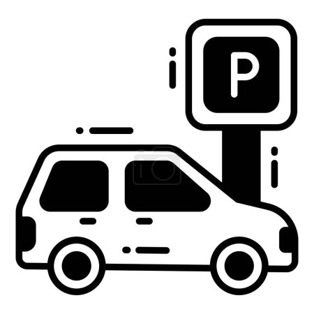 Ilustración de Icono de aparcamiento relacionado Mapa ubicación y navegación icono negro. Tráfico y vector de viaje icono. - Imagen libre de derechos