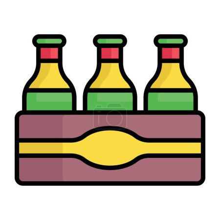 Editierbares Design der Bierkiste, Bierflaschen im Karton