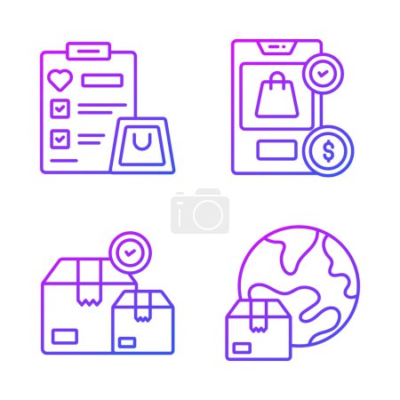 Ilustración de Shopping and E-commerce, Simple vector illustration. - Imagen libre de derechos