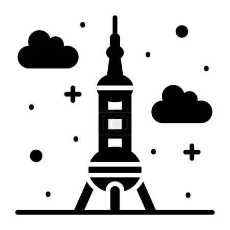 Illustration for China famous landmark vector design, oriental pearl tower of china - Royalty Free Image