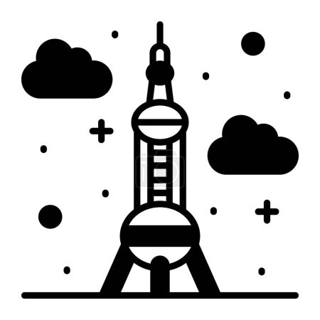 Illustration for China famous landmark vector design, oriental pearl tower of china - Royalty Free Image