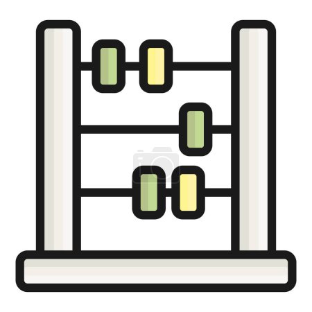 Illustration for Abacus vector flat icon, school and education icon - Royalty Free Image