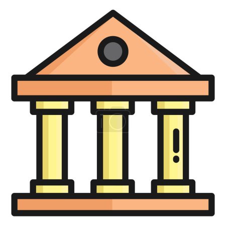 Illustration for Bank vector flat icon, school and education icon - Royalty Free Image
