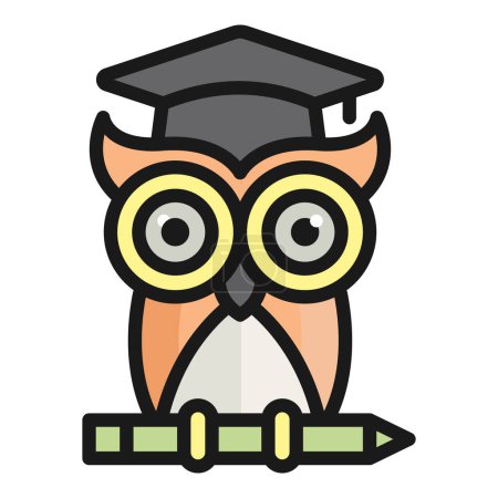 Illustration for Wisdom vector flat icon, school and education icon - Royalty Free Image