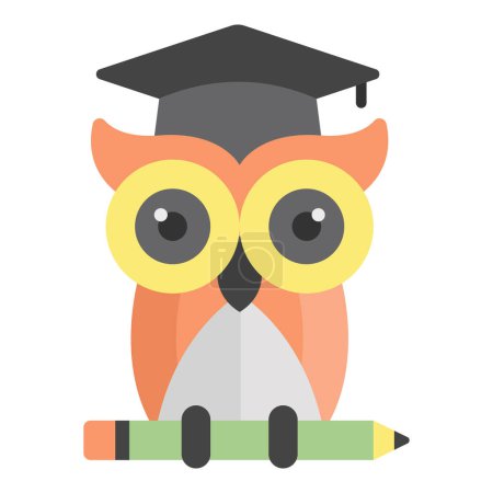 Illustration for Wisdom vector flat icon, school and education icon - Royalty Free Image