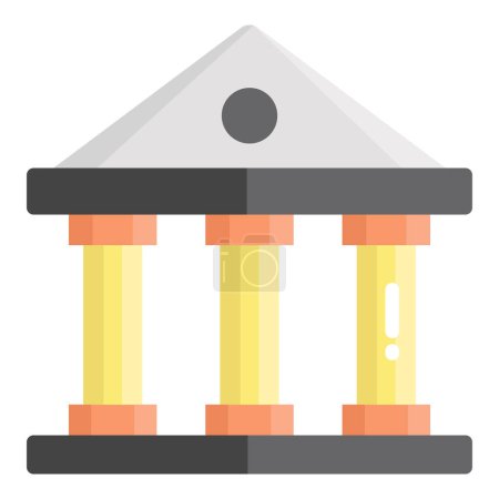 Illustration for Bank vector flat icon, school and education icon - Royalty Free Image