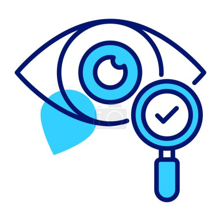 Téléchargez les illustrations : Magnifier on eye concept of eye test, medical and health vector - en licence libre de droit