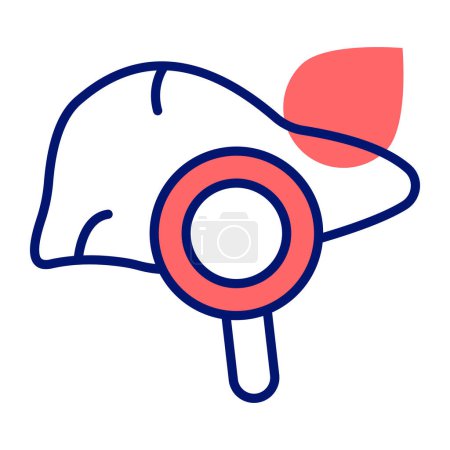 Illustration for Liver with magnifier icon, medical checkup vector design - Royalty Free Image