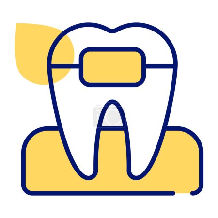 Dental braces on teeth, dental health concept vector