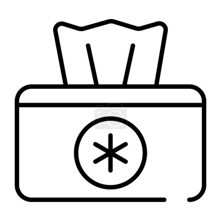 Téléchargez les illustrations : An icon of tissue box, hygiene accessory vector - en licence libre de droit