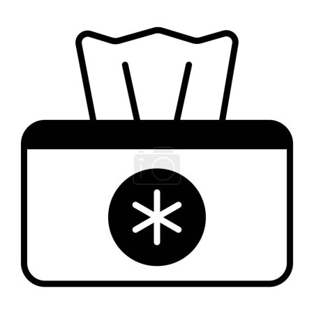 Téléchargez les illustrations : An icon of tissue box, hygiene accessory vector - en licence libre de droit