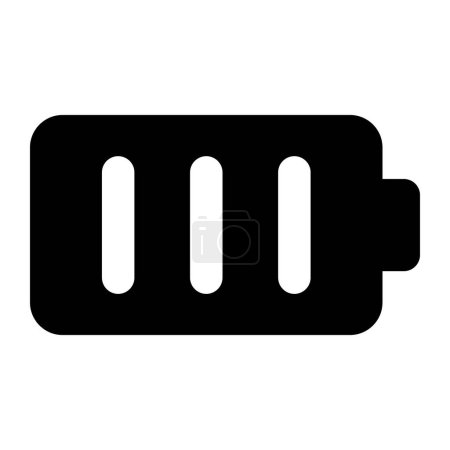 Illustration for Mobile battery vector in solid style, full battery icon - Royalty Free Image