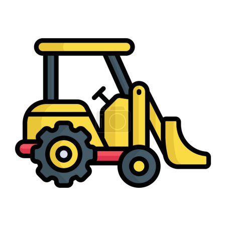 Téléchargez les illustrations : A perfect design icon of excavator in modern trendy style - en licence libre de droit