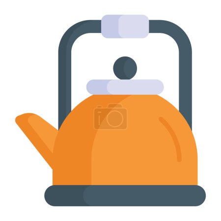 Ilustración de An amazing icon of tea kettle, kitchenware cooking pot - Imagen libre de derechos