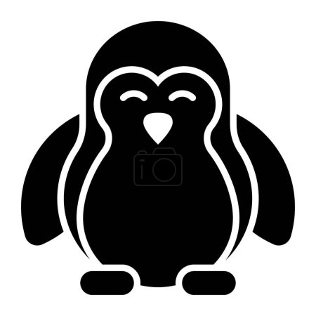 Téléchargez les illustrations : A cute and beautiful aquatic bird, vector icon of penguin - en licence libre de droit