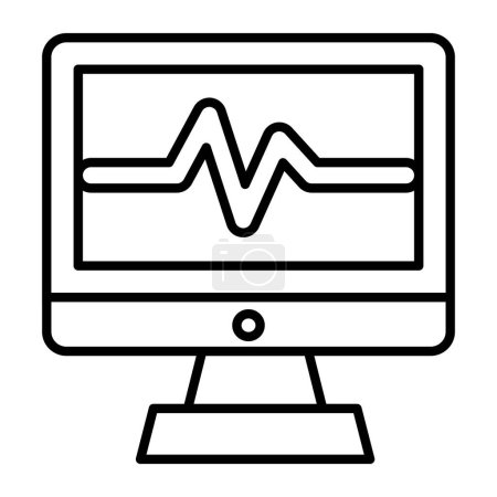 Electrocardiogram for heartbeat checking icon