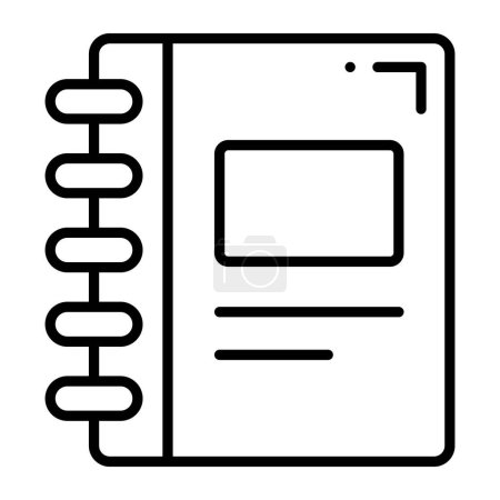 Téléchargez les illustrations : Contact book vector icon isolated on white background - en licence libre de droit