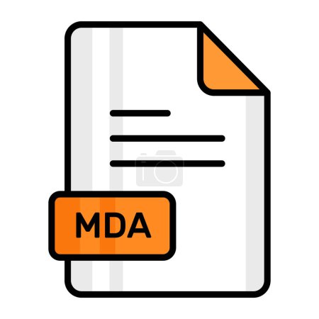Illustration for An amazing vector icon of MDA file, editable design - Royalty Free Image