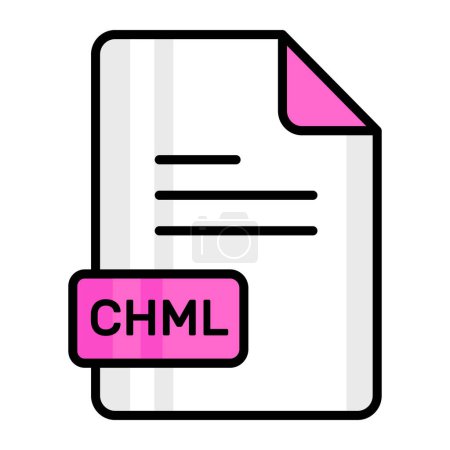 Téléchargez les illustrations : Une icône vectorielle étonnante du fichier CHML, design modifiable - en licence libre de droit