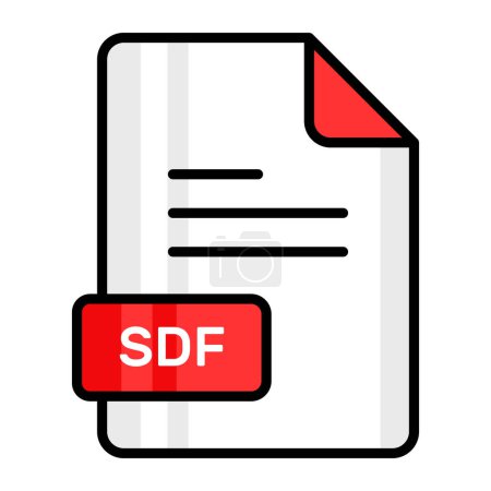Illustration for An amazing vector icon of SDF file, editable design - Royalty Free Image