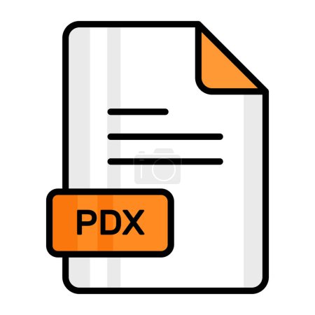 Illustration for An amazing vector icon of PDX file, editable design - Royalty Free Image